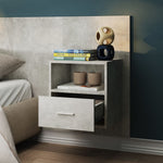 ZNTS Wall-mounted Bedside Cabinet Concrete Grey 811015