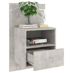 ZNTS Wall-mounted Bedside Cabinet Concrete Grey 811015