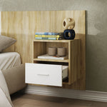 ZNTS Wall-mounted Bedside Cabinet White and Sonoma Oak 811017