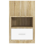 ZNTS Wall-mounted Bedside Cabinet White and Sonoma Oak 811017