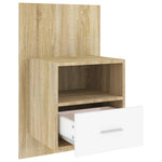 ZNTS Wall-mounted Bedside Cabinet White and Sonoma Oak 811017