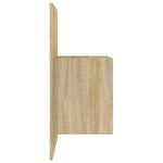 ZNTS Wall-mounted Bedside Cabinet White and Sonoma Oak 811017