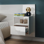 ZNTS Wall-mounted Bedside Cabinet High Gloss White 811019