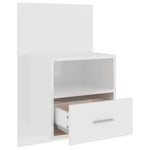 ZNTS Wall-mounted Bedside Cabinet High Gloss White 811019