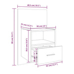 ZNTS Wall-mounted Bedside Cabinet High Gloss White 811019