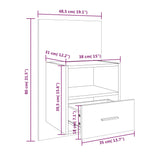 ZNTS Wall-mounted Bedside Cabinet High Gloss White 811019