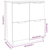 ZNTS Sideboard White 60x30x70 cm Engineered Wood 811097