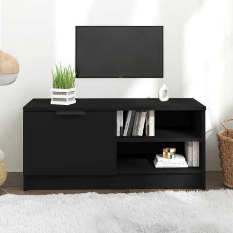 ZNTS TV Cabinet Black 80x35x36.5 cm Engineered Wood 811468