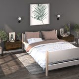 ZNTS Wall-mounted Bedside Cabinets 2 pcs Smoked Oak 816941