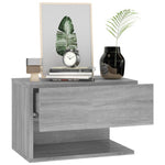 ZNTS Wall-mounted Bedside Cabinet Grey Sonoma 816948