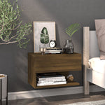 ZNTS Wall-mounted Bedside Cabinet Brown Oak 816950