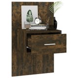 ZNTS Wall-mounted Bedside Cabinet Smoked Oak 816952