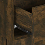 ZNTS Wall-mounted Bedside Cabinet Smoked Oak 816952