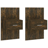 ZNTS Wall-mounted Bedside Cabinets 2 pcs Smoked Oak 816953