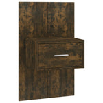 ZNTS Wall-mounted Bedside Cabinets 2 pcs Smoked Oak 816953