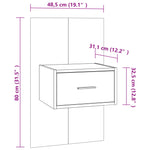 ZNTS Wall-mounted Bedside Cabinets 2 pcs Smoked Oak 816953