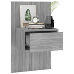 ZNTS Wall-mounted Bedside Cabinet Grey Sonoma 816954