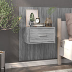 ZNTS Wall-mounted Bedside Cabinet Grey Sonoma 816954
