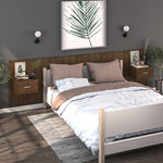 ZNTS Wall-mounted Bedside Cabinet Brown Oak 816956