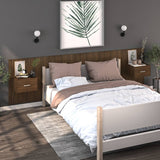 ZNTS Wall-mounted Bedside Cabinet Brown Oak 816956