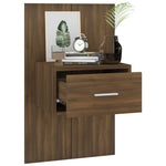 ZNTS Wall-mounted Bedside Cabinet Brown Oak 816956