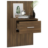 ZNTS Wall-mounted Bedside Cabinet Brown Oak 816956
