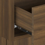 ZNTS Wall-mounted Bedside Cabinet Brown Oak 816956