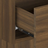 ZNTS Wall-mounted Bedside Cabinet Brown Oak 816956