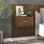 ZNTS Wall-mounted Bedside Cabinet Brown Oak 816956