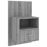 ZNTS Wall-mounted Bedside Cabinet Grey Sonoma 816966