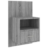 ZNTS Wall-mounted Bedside Cabinet Grey Sonoma 816966