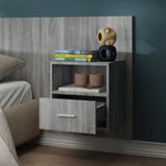 ZNTS Wall-mounted Bedside Cabinet Grey Sonoma 816966