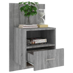 ZNTS Wall-mounted Bedside Cabinet Grey Sonoma 816966