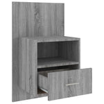 ZNTS Wall-mounted Bedside Cabinet Grey Sonoma 816966