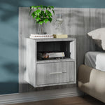 ZNTS Wall-mounted Bedside Cabinet Grey Sonoma 816966