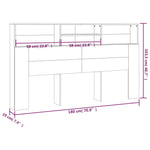 ZNTS Headboard Cabinet Smoked oak 180x19x103.5 cm 817255