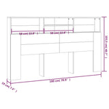 ZNTS Headboard Cabinet Smoked oak 180x19x103.5 cm 817255