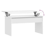 ZNTS Coffee Table White 102x50.5x52.5 cm Engineered Wood 809629