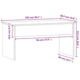 ZNTS Coffee Table White 102x50.5x52.5 cm Engineered Wood 809629