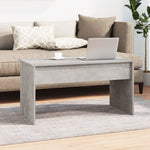 ZNTS Coffee Table Concrete Grey 102x50.5x52.5 cm Engineered Wood 809633