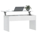 ZNTS Coffee Table High Gloss White 102x50.5x52.5 cm Engineered Wood 809635