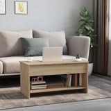 ZNTS 809650 Coffee Table Sonoma Oak 102x50x52,5 cm Engineered Wood