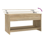 ZNTS 809650 Coffee Table Sonoma Oak 102x50x52,5 cm Engineered Wood