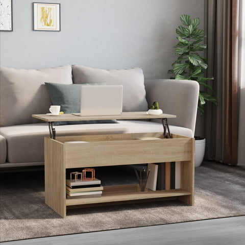 ZNTS 809650 Coffee Table Sonoma Oak 102x50x52,5 cm Engineered Wood
