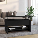 ZNTS Coffee Table Black 80x50x40 cm Engineered Wood 809657