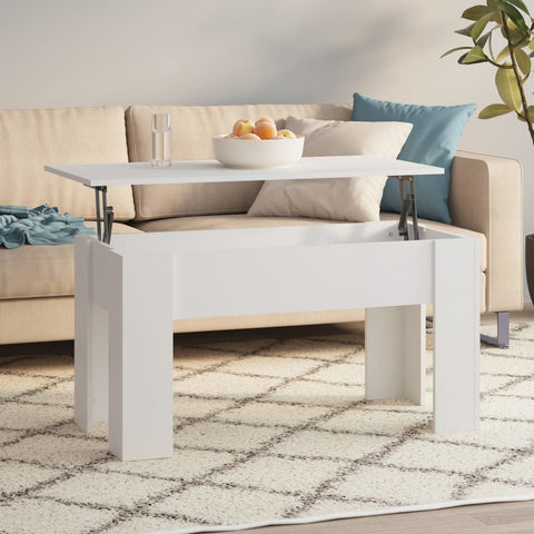 ZNTS Coffee Table White 101x49x52 cm Engineered Wood 809683