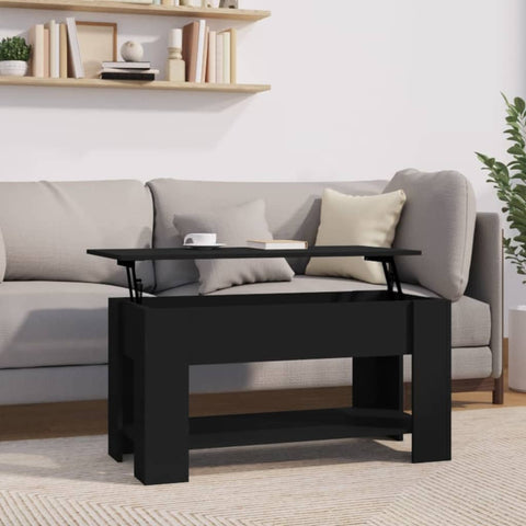 ZNTS Coffee Table Black 101x49x52 cm Engineered Wood 809702