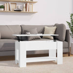 ZNTS Coffee Table High Gloss White 101x49x52 cm Engineered Wood 809707