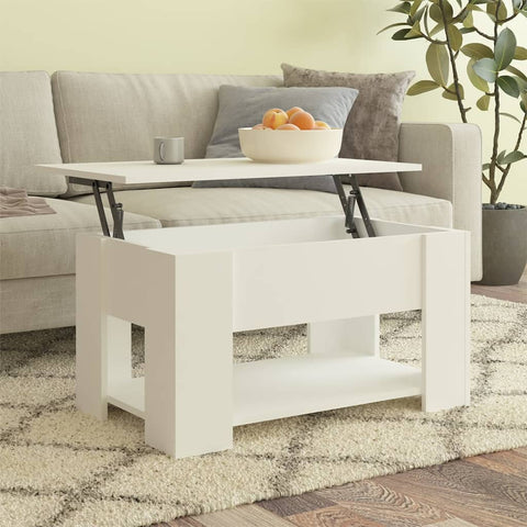 ZNTS Coffee Table White 79x49x41 cm Engineered Wood 809710