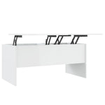 ZNTS Coffee Table High Gloss White 102x50.5x46.5 cm Engineered Wood 809725